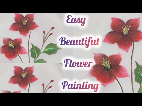 Fabric Painting On Cloth | Easy Beautiful Flower🌸🌱Painting For Beginners
