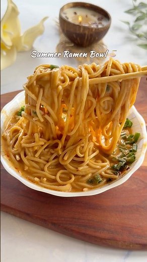 Creamy peanut ramen 🍜 bowl #summerrecipes #ramen #noodlesrecipe #ramennoodles