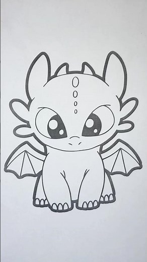Drawing Night Fury (Toothless) 🐉✨ | How to Train Your Dragon