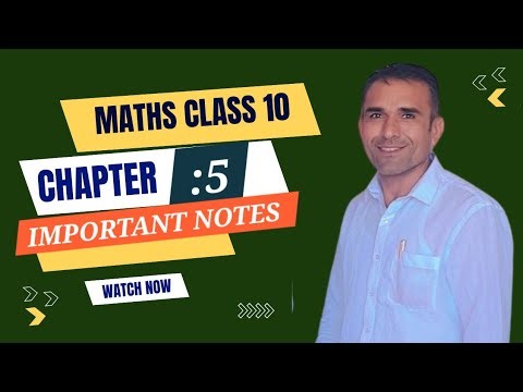 MATHS ,CLASS-10TH CHAPTER-5 IMPORTANT NOTES 📝