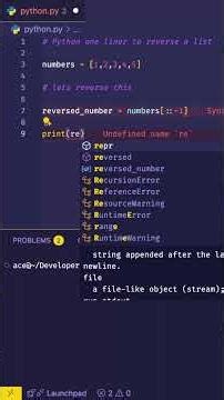 Reverse a List in python 1 Liner! ⚡ #python #shorts #coding #programming #viral #foryou
