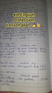 4th English Profession Lesson plan ✍️👍