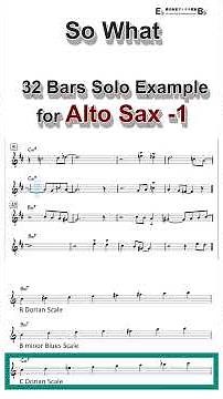 So What - 32 Bars Solo Example for Alto Sax - No.1 #shorts #saxophone #jazz