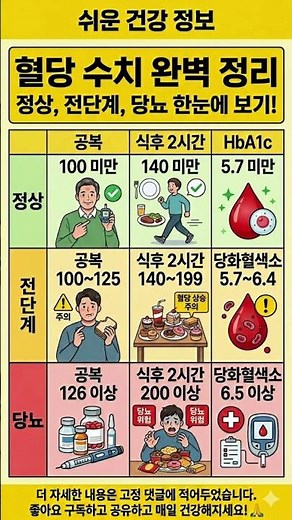 혈당 정상수치 당뇨 전단계 기준 한눈에 정리