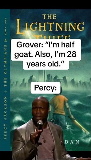 Percy learning that Grover is half goat: