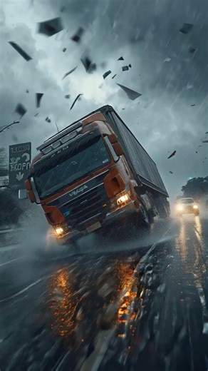 Typhoon vs Machine — When Nature Fights Back 🌪️🚚