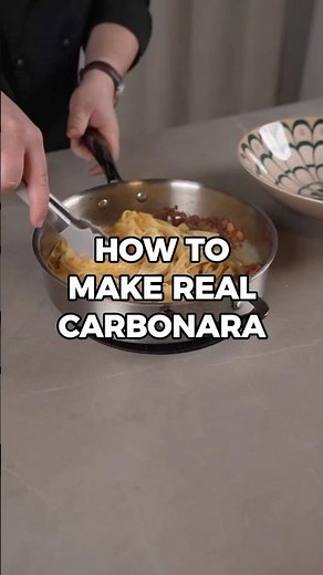 How to make real carbonara #cookingwithinvisacook #italianfood #carbonara #recipe #invisiblecooktop