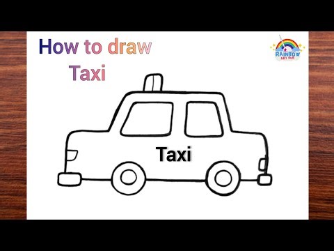 How to Draw a Taxi | Easy Taxi Drawing for Kids | Rainbow Art Hub #taxidrawing #stepbystepdrawing