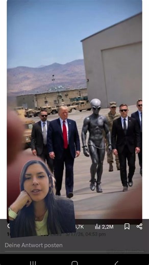 Donald Trump mit einem KI Alien 😅🫣 was will er uns damit sagen 😂 #alien #außerirdische #politik #amerika #nachrichten