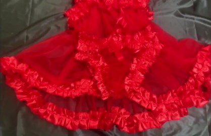 Ruby Red Ultra Sheer Nylon & Silky Satin Lingerie Set, Babydoll Sissy Dress With Panties, Handmade Feminine Sissy Lingerie, Ready Made - Etsy