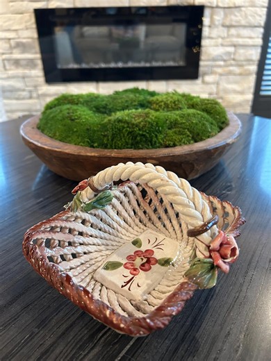 Vintage Italian Bassano Ceramic Basket - Cottagecore Farmhouse Decor - Handwoven Pottery Basket -made in Italy - Etsy