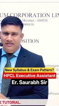 HPCL Executive Assistant 2026 | Syllabus Exam Pattern Preparation Strategy New Syllabus | #hpcl2026