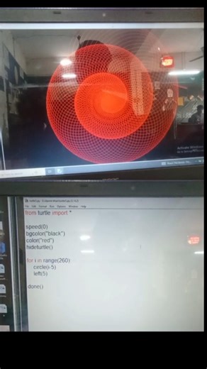 Hypnotic Red Spiral Animation 🌪️ | Python Turtle Graphics