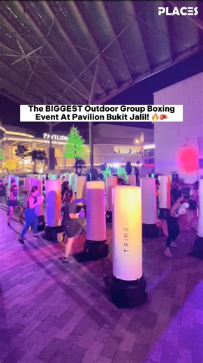 The BIGGEST outdoor group boxing event by TRIBE Boxing Studio is happening now until 31 May 2023 at Pavilion Bukit Jalil! 🔥🥊 . 📌 Immerse yourselves in a music festival-inspired themed boxing class 🎵 with heart-pumping music as you box to the beat 💦 Suitable for ALL fitness level (no experience required). 🙌 . Each class is 50 mins long and you get to enjoy the whole session outdoors with natural breeze 💨 and a beautiful view of Pavilion Bukit Jalil. 📸 The cool neon lighting at night makes