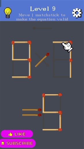 Awesome Game Short!😲💪🔥🫶Move 1 stick to make it wright!😲🔥💪🫶You can do it!😲 #movematchstick