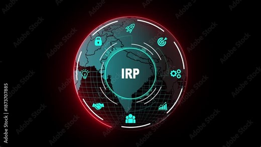 Incident Response Plan IRP HUD Interface with Global Risk Map and Futuristic Cyber Operations Dashboard