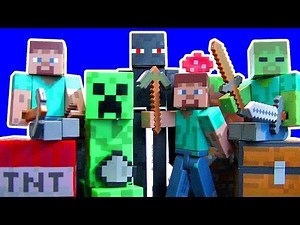 Minecraft Steve Creeper Enderman Zombie Jazwares Toys Series 1 Dear Santa Toy Review