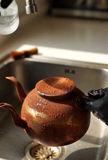 rust remove in kettle #rustcleaningspray #asmr #foryoupage