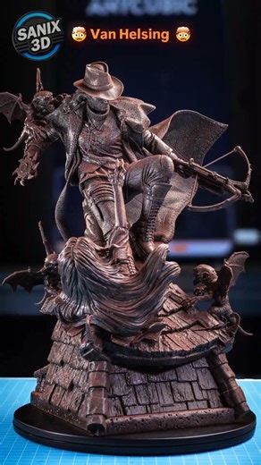 SANIX3D on Instagram: "⚫ Van Helsing – Monster Hunter ⚔️🧛 The legendary vampire slayer Van Helsing, inspired by Hugh Jackman’s iconic interpretation, comes to life in this dynamic 3D model. Printed at 1:8 scale using the Anycubic Photon Mono M7 Pro @anycubicofficial Premium AoK resin from @inslogic3d this sculpt captures the intense rooftop battle against vampires and demonic creatures. 📸 Every detail , from the flowing coat, crossbow and revolvers, to the attacking vampire and gargoyles , has