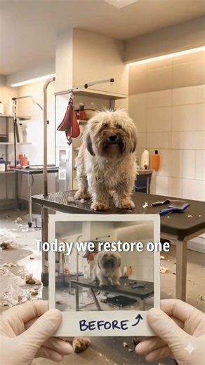 Removing years of matted fur from this dog🐶💕 #grooming #rescue