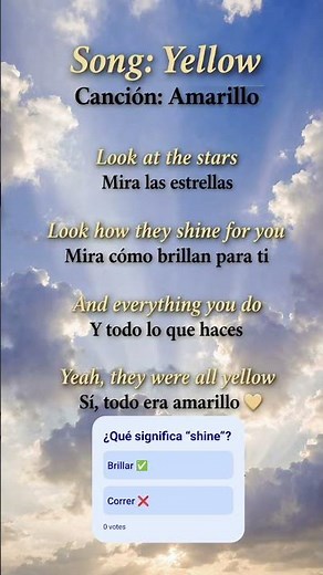 Yellow 💛 | Aprende inglés con música 🎶 (Coldplay