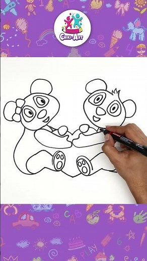 🐼 Panda Easy Drawing #shorts #howtodraw #drawing