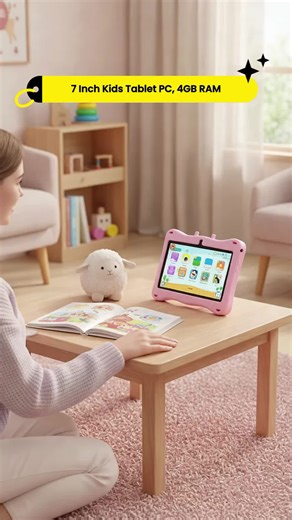 Kids' Tablet PC, Quad Core Processor, 4GB RAM 64GB Storage, Mtk8321 Chipset, Android Os, Cute Case Design, Ideal for Learning & Fun #techgifts #kidschristmasgifts #kidcraft #huaweimatepad #ipads #tabletpc #tabletdeals #smartphonekids #kidsdesk #indestructiblescreen