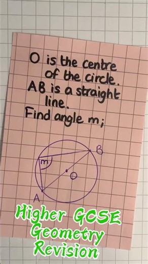 GCSE Geometry revision flashcard. Circle theorem.