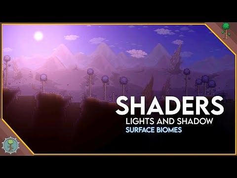 All Terraria Surface Biomes with Shaders on - Lights and Shadow