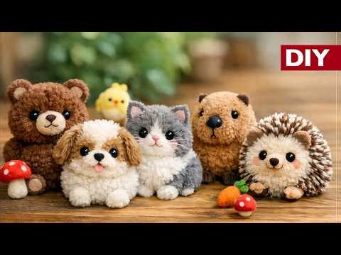 PomPom Animals That Look Amazing | 6 DIY Yarn Crafts