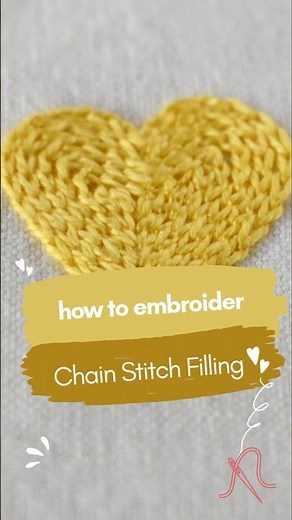 Chain Stitch Filling Heart – Easy & Beautiful #handembroidery