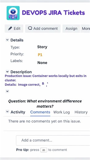AWS DevOps Jira Ticket | Container Exits On Start