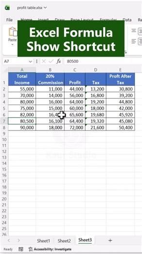 Excel Formula Show Shortcut #excel #computereducation