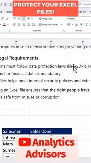 How to Password Protect Your Excel File in 1 Minute? #shorts