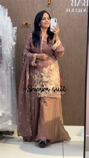 Rubaab by Kashish on Instagram: "Partwear Ready-made Tissue shimmer kurti with heavy handwork detailing on front panel and designer neck line and selves also Tissue shimer designer shrara✨️ Silk dupatta with 4 side cutwork and small handwork buti FREE SHIPPING Size-40-46 Dm us on @rubaabbykashish to order or WhatsApp 9571395873 #rubaabbykashish#womenfashion#grwm#trending"