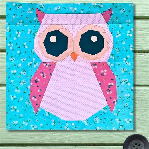 Owl Quilt Block Pattern, Modern Foundation Paper Piecing (PDF Download, 10 Inch Square) - Etsy Canada
