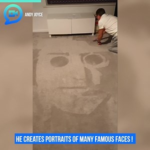 A dad-of-two who was left feeling bored during lockdown has creating some iconic portraits - such as Elvis Presley - in his carpet using his VACUUM! 😱 | Storytrender