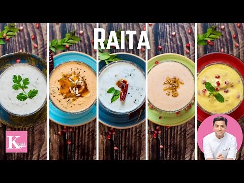 मिनटों में 5 तरह का रायता तैयार 5 Types of Raita | Indian Style Yogurt | Kunal Kapur Summer Recipes