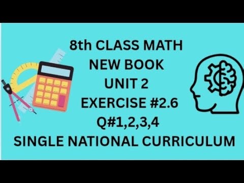 Eight Class Math unit 2 Exercise #2.6 Question #1,2,3,4 Single National Curriculum #maths #8thclass