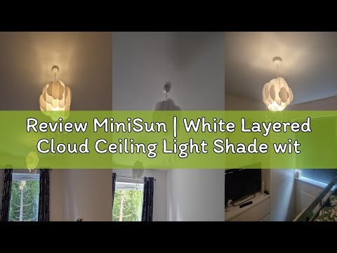Review MiniSun | White Layered Cloud Ceiling Light Shade with Acrylic Water Droplets | Ceiling Light