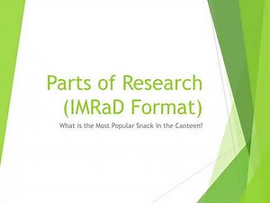 Parts of Research IMRaD Format