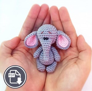 Crochet Miniature Elephant Pattern | Amigurumi Elephant Crochet Pattern | Tiny Elephant PDF Download | Amigurumi Animal Toy PDF Pattern - Etsy