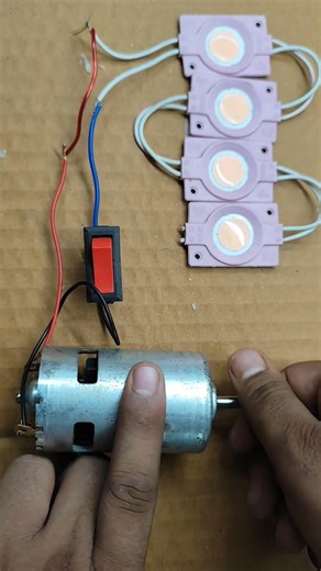 powering four light with dc motor generator #shortvideo #diy #tech