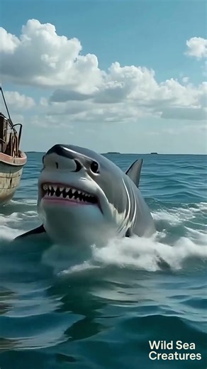 Angry Shark Leaps at Boat – You Won’t Believe Its Face! 🦈😱🚤
