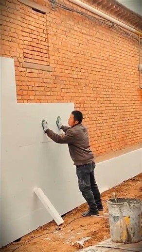 The foam hebel installation process is light and easy to install #shorts