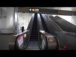 Taiwan, Taipei Nangang Exhibition Center MRT station, 1X escalator ride to platform level