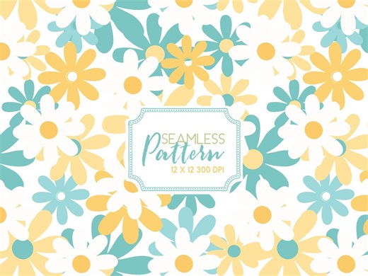 Daisy Seamless Pattern – Editable Floral Repeat, Commercial Use (digital Download) - Etsy