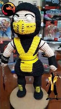 This hand-crocheted Scorpion has a ninja upgrade #mortalkombat #scorpionmk #crochet