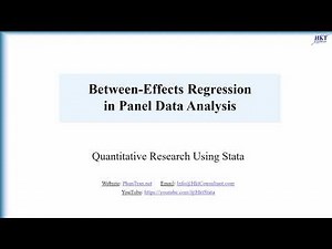 Between-Effects Regression for Time-Invariant Variables in Panel Data Analysis using Stata
