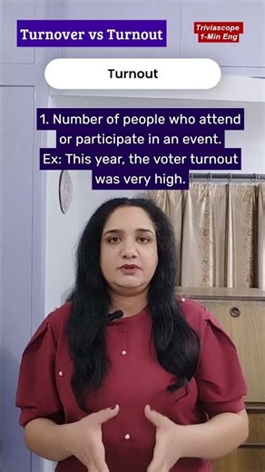 Turnover vs Turnout | Common English Mistake/ Learn the Difference- Explained in 30 Seconds